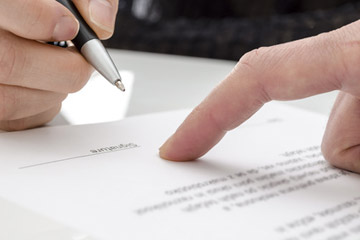 Signing residential lease agreement